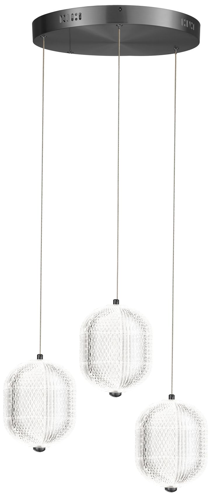 Image 2 Peri 12" Wide 3 Light Matte Black LED Multi Pendant more views