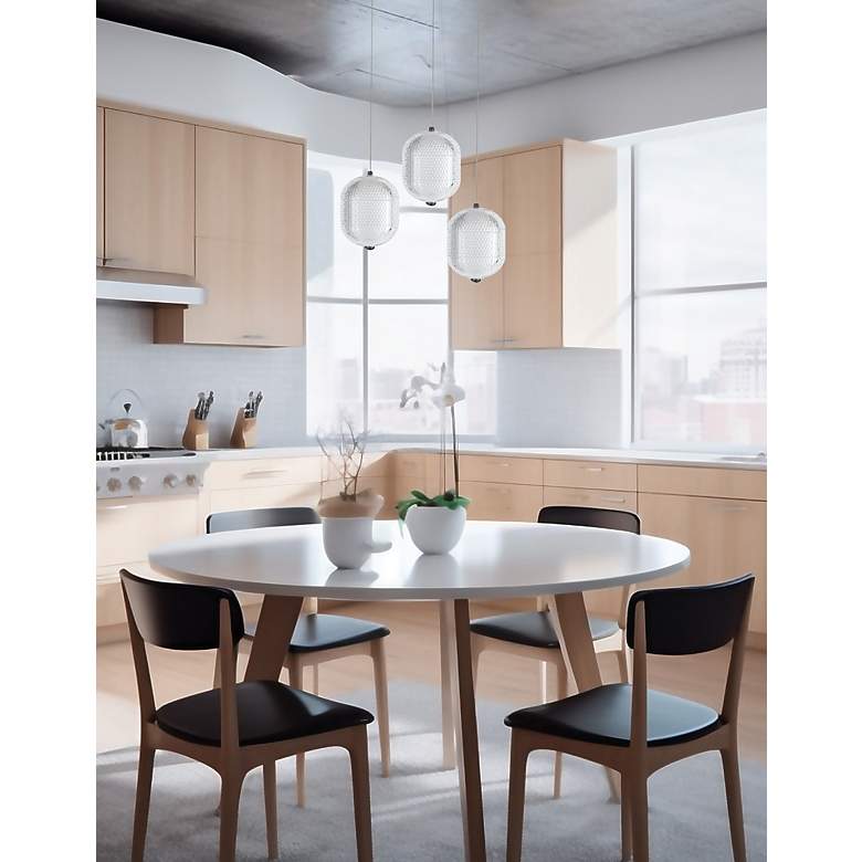 Image 2 Peri 12" Wide 3 Light Matte Black LED Multi Pendant more views