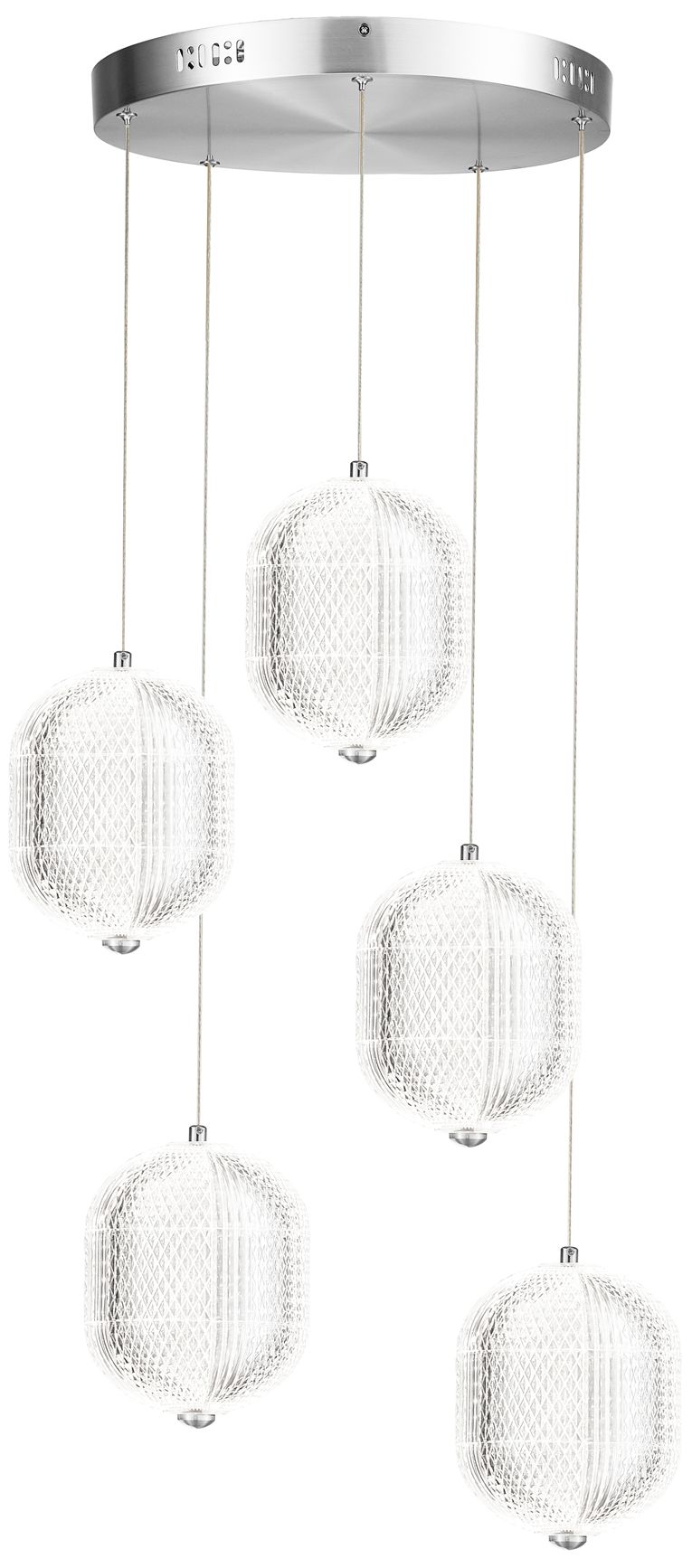 Image 3 Peri 15" Wide 5 Light Polished Chrome LED Multi Pendant more views