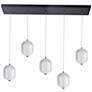 2_Peri 32" Wide 5 Light Matte Black LED Linear Pendant