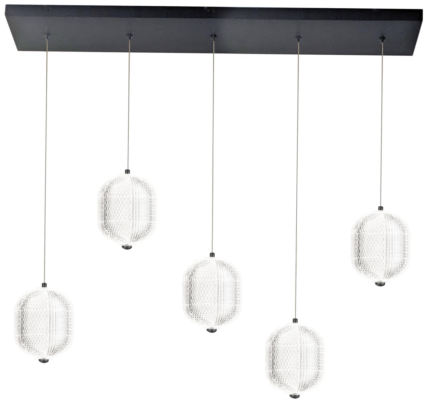 Image 3 Peri 32" Wide 5 Light Matte Black LED Linear Pendant more views