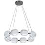 2_Peri 32" Wide 8 Light Matte Black LED Chandelier