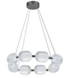 Peri 32" Wide 8 Light Matte Black LED Chandelier