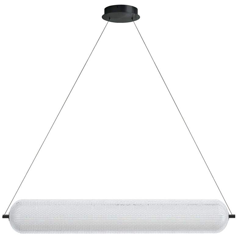 Image 1 Peri 42"W Matte Black 36W Horizontal Pendant w/ Clear Acrylic Diffuser