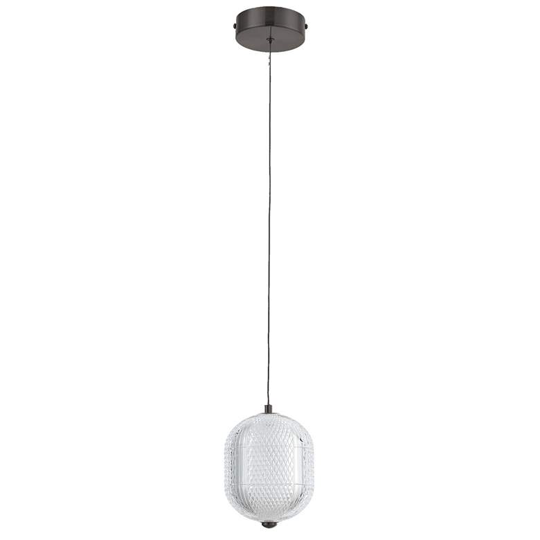 Image 1 Peri 6" Wide Matte Black 7.5W Pendant With Clear Acrylic Diffuser