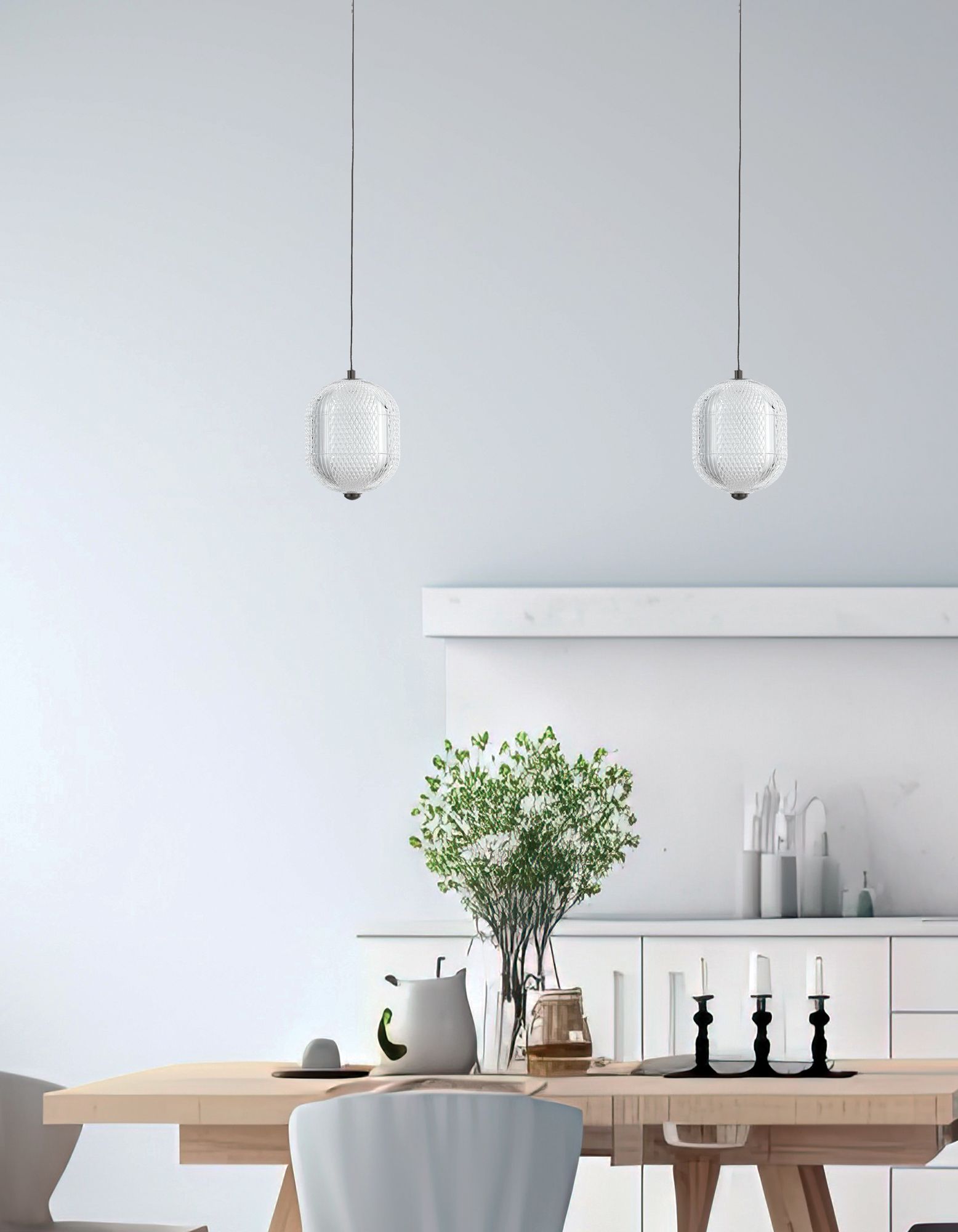 Image 2 Peri 6" Wide Matte Black 7.5W Pendant With Clear Acrylic Diffuser more views