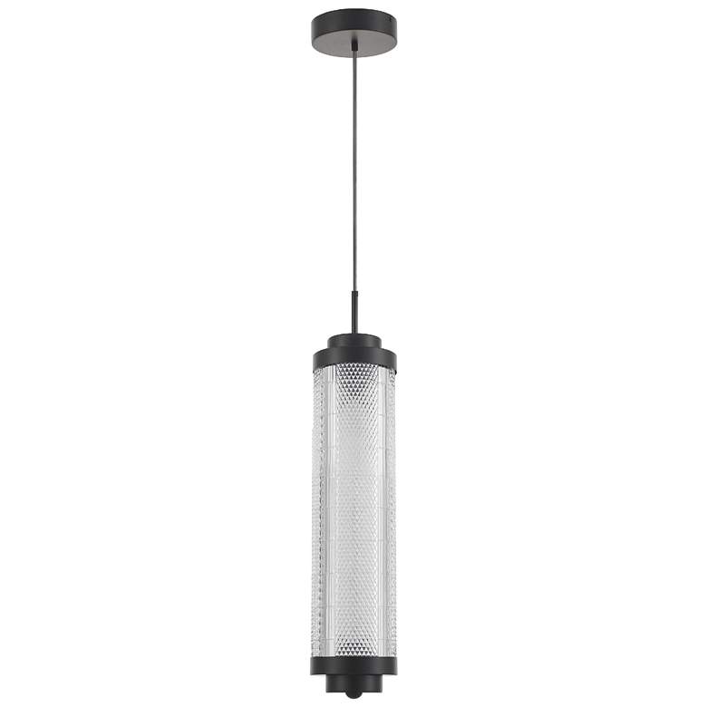 Image 1 Peri 6" Wide Matte Black Finish Pendant w/ Clear Shade