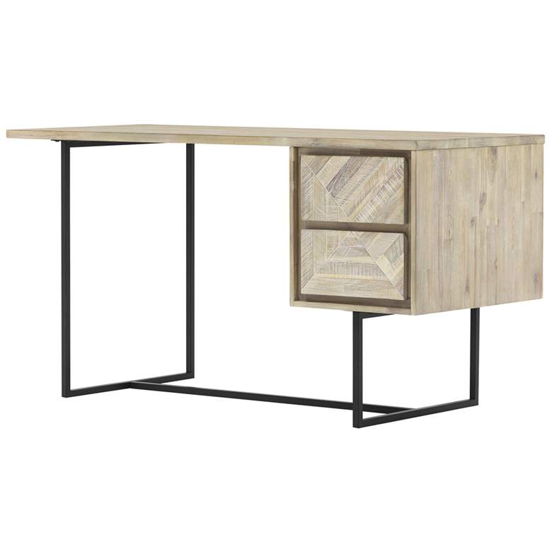 Image 1 Peridot 2 Drawer Desk in Acacia Wood and Steel