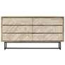 1_Peridot 61" Wide Natural Acacia Wood 6-Drawer Dresser