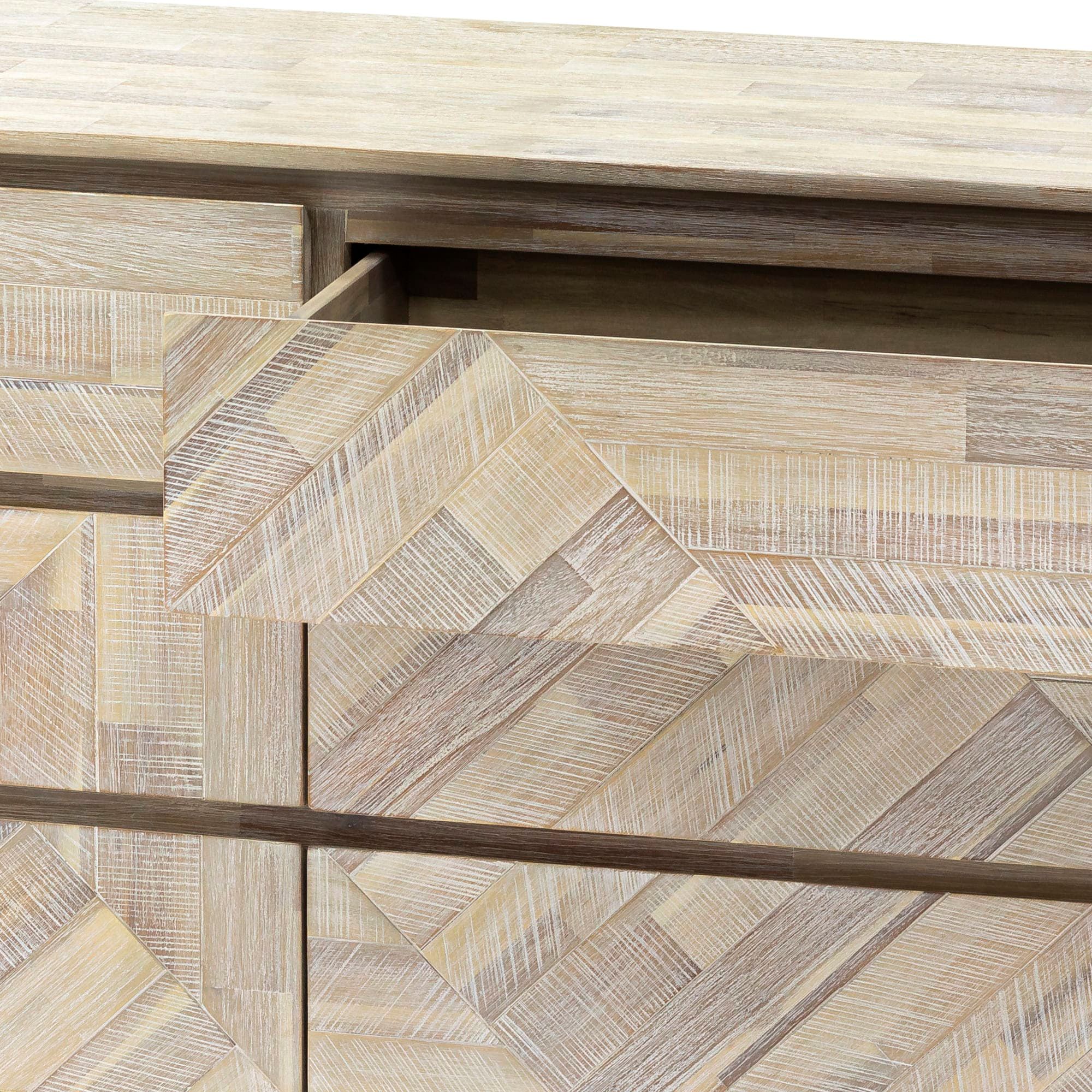 Image 6 Peridot 61" Wide Natural Acacia Wood 6-Drawer Dresser more views