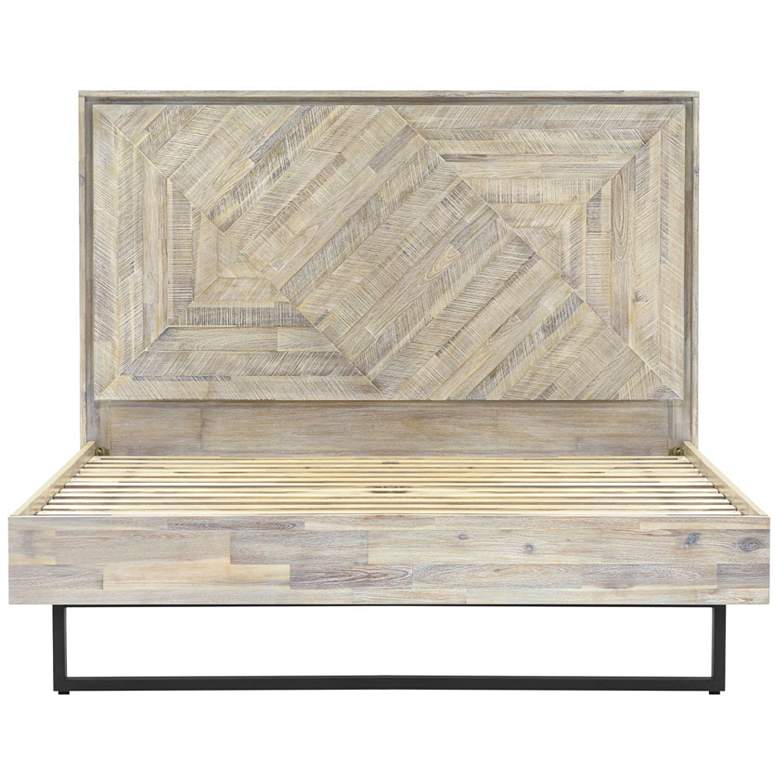 Image 1 Peridot King Platform Bed in Natural Acacia Wood and Steel