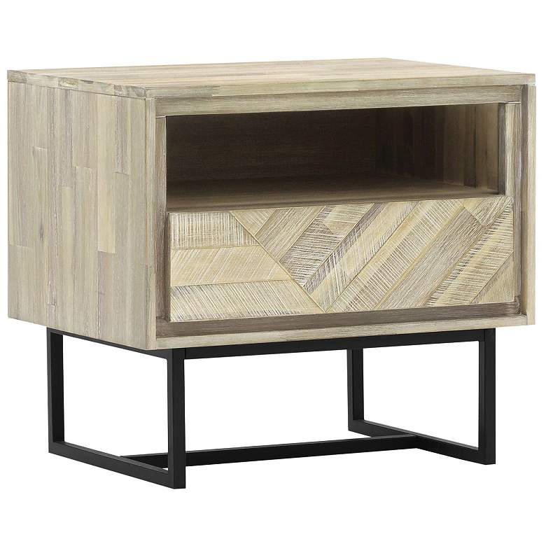 Image 1 Peridot Nightstand with 1 Drawer in Natural Acacia Wood
