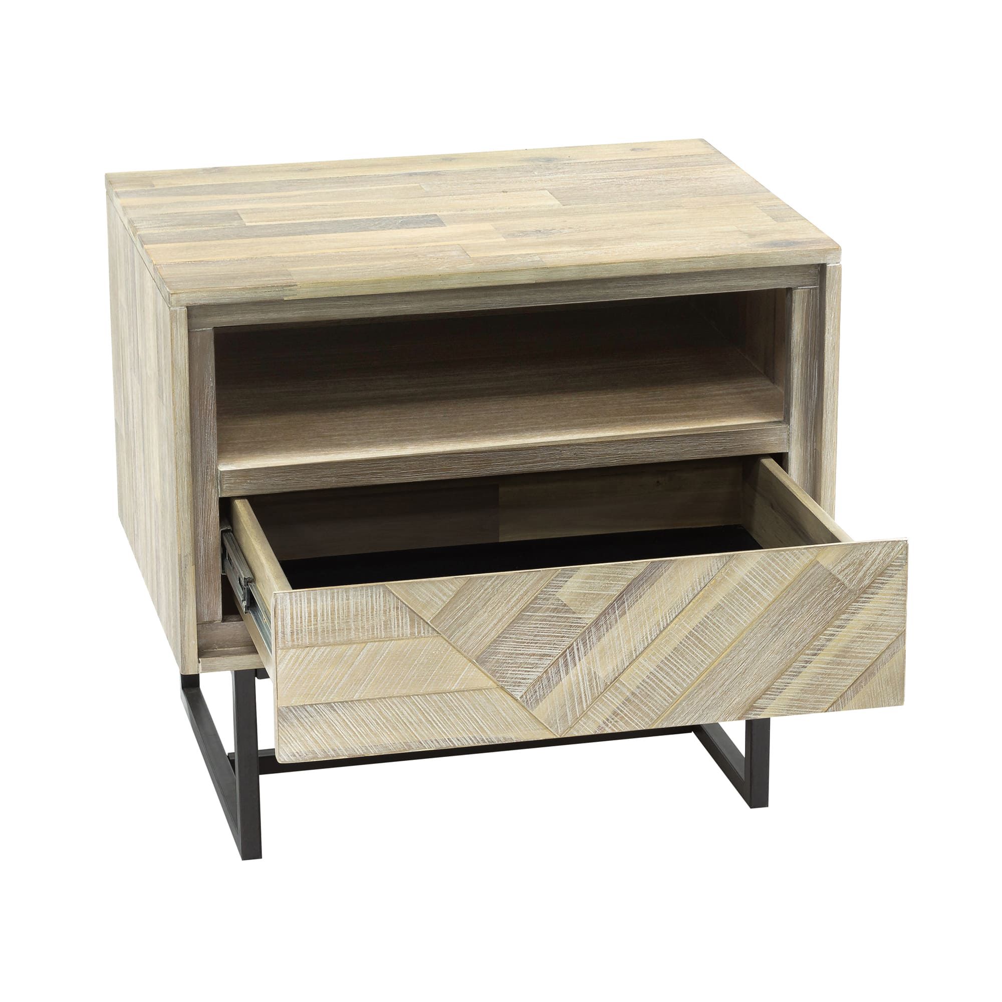 Image 5 Peridot Nightstand with 1 Drawer in Natural Acacia Wood more views
