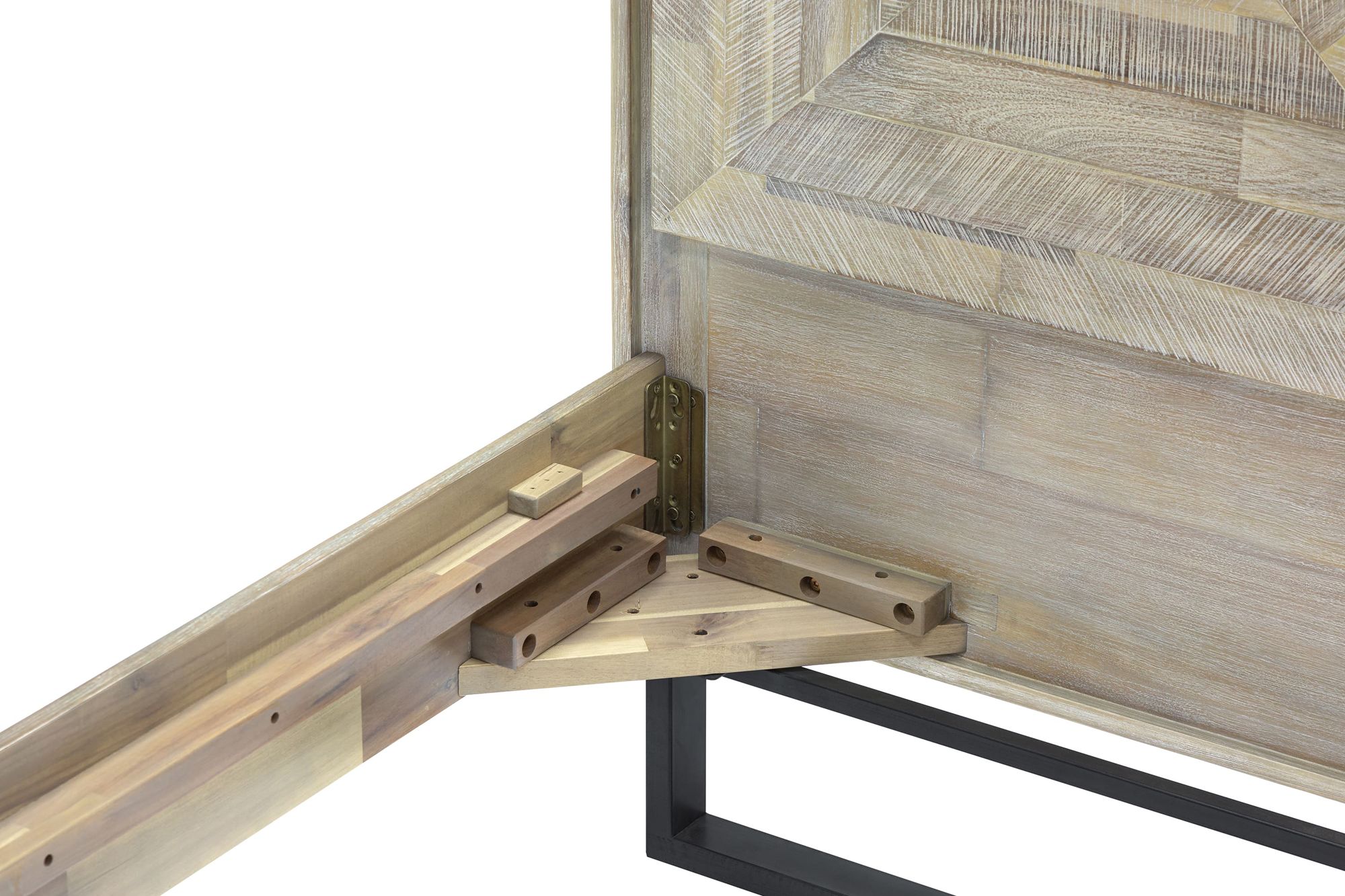 Image 6 Peridot Queen Platform Bed in Natural Acacia Wood and Steel more views