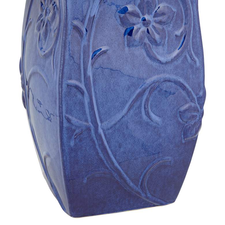 Image 4 Periwinkle 29 1/4" High Blue Ceramic LED Outdoor Floor Fountain more views