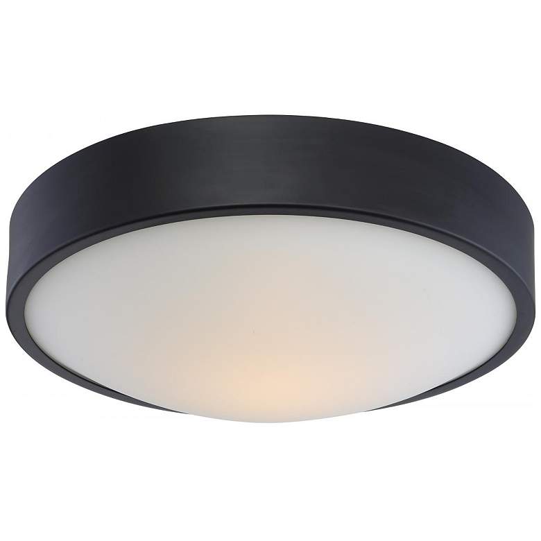 Image 1 Perk; 13 in.; LED Flush with White Glass; Aged Bronze Finish