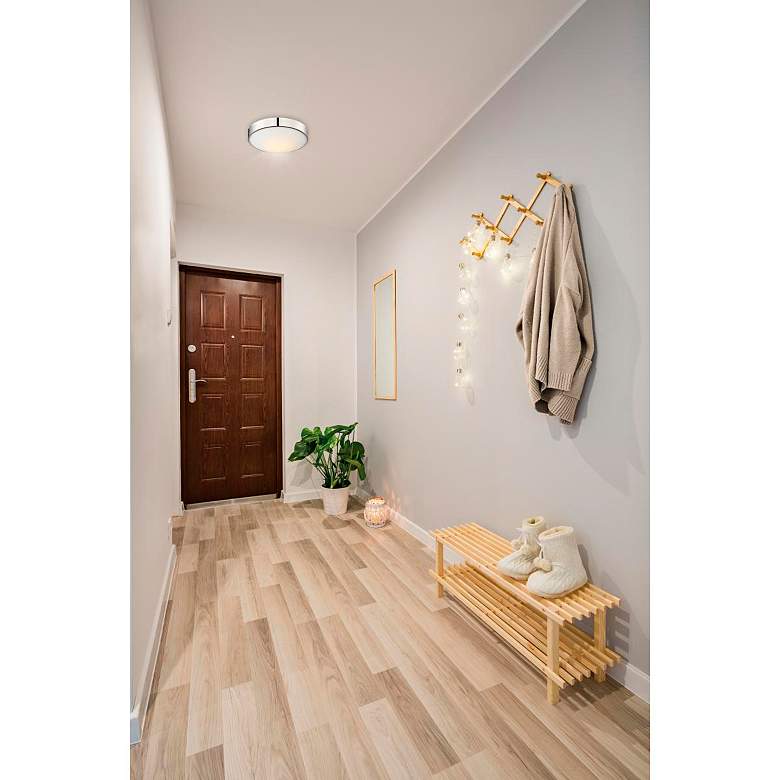 Image 3 Perk; 13 in.; LED Flush with White Glass; Polished Nickel Finish more views