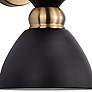 3_Perkins 11 1/4"H Matte Black and Burnished Brass Wall Sconce more views