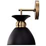 4_Perkins 11 1/4"H Matte Black and Burnished Brass Wall Sconce more views