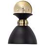 5_Perkins 11 1/4"H Matte Black and Burnished Brass Wall Sconce more views
