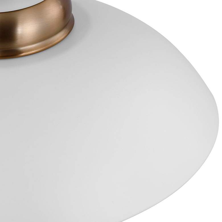 Image 4 Perkins 15"W Matte White and Burnished Brass Pendant Light more views