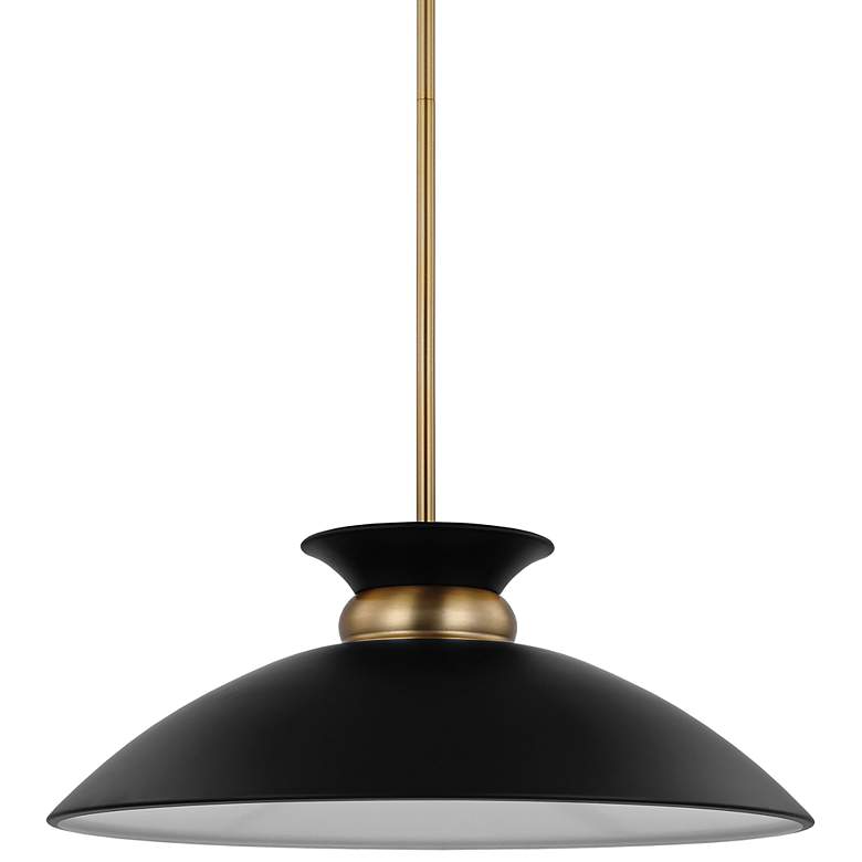 Image 2 Perkins 19 3/4" Wide Burnished Brass and Black Pendant Light