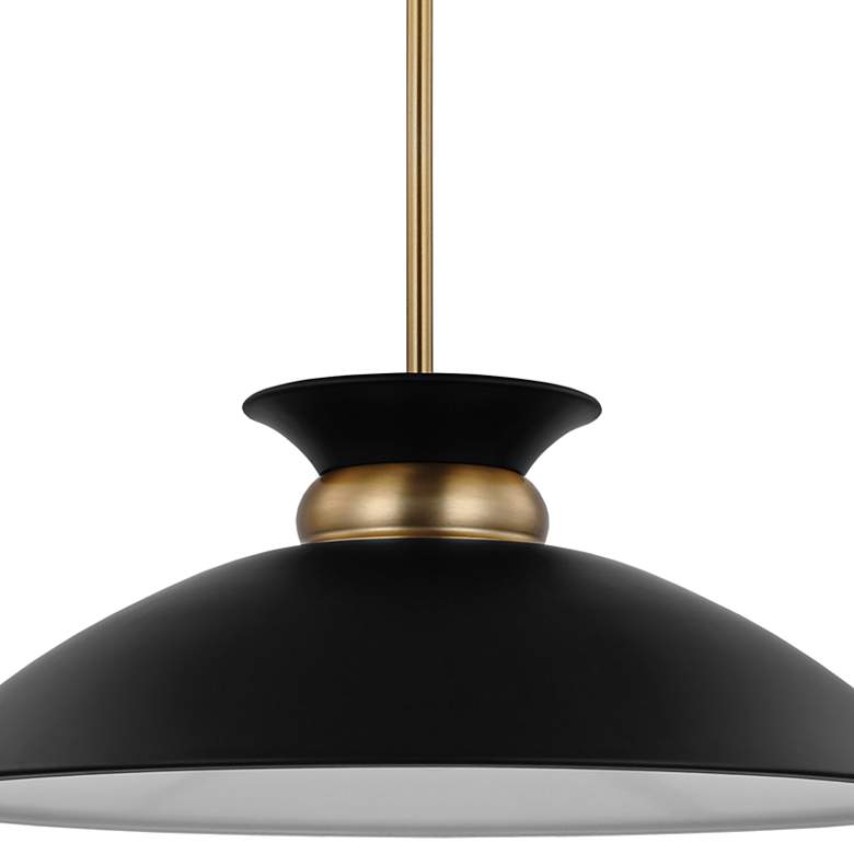 Image 3 Perkins 19 3/4" Wide Burnished Brass and Black Pendant Light more views