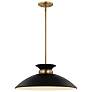 4_Perkins 19 3/4" Wide Burnished Brass and Black Pendant Light more views