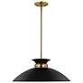 5_Perkins 19 3/4" Wide Burnished Brass and Black Pendant Light more views
