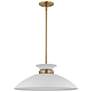 2_Perkins 19 3/4" Wide Burnished Brass and White Pendant Light