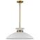 Perkins 19 3/4" Wide Burnished Brass and White Pendant Light