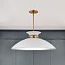 1_Perkins 19 3/4" Wide Burnished Brass and White Pendant Light