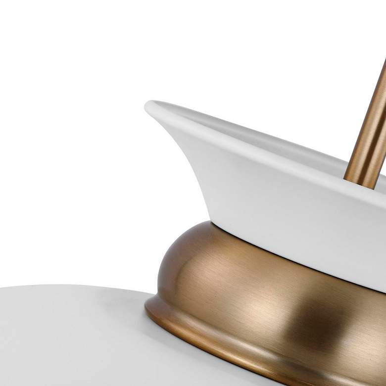 Image 4 Perkins 19 3/4" Wide Burnished Brass and White Pendant Light more views