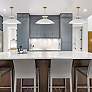 5_Perkins 19 3/4" Wide Burnished Brass and White Pendant Light more views