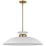 2_Perkins 24"W Matte White and Burnished Brass Pendant Light