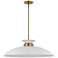 Perkins 24"W Matte White and Burnished Brass Pendant Light
