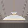 1_Perkins 24"W Matte White and Burnished Brass Pendant Light