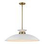 3_Perkins 24"W Matte White and Burnished Brass Pendant Light more views