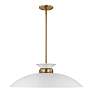 4_Perkins 24"W Matte White and Burnished Brass Pendant Light more views