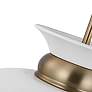 5_Perkins 24"W Matte White and Burnished Brass Pendant Light more views