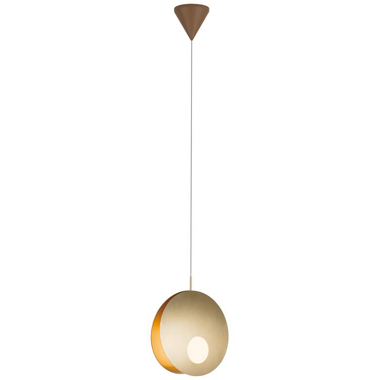 Image 1 Perla 4.7" Satin Antique Brass Pendant