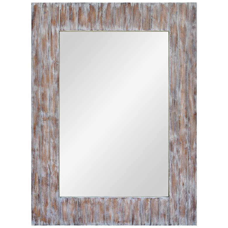 Image 1 Perla Gray Wash Wood 36 inch x 48 inch Wall Mirror
