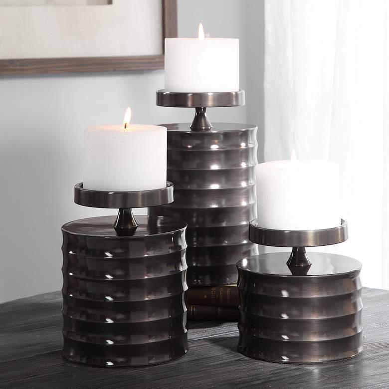 Image 1 Pernille Modern Metal Candle Holders - Set of 3