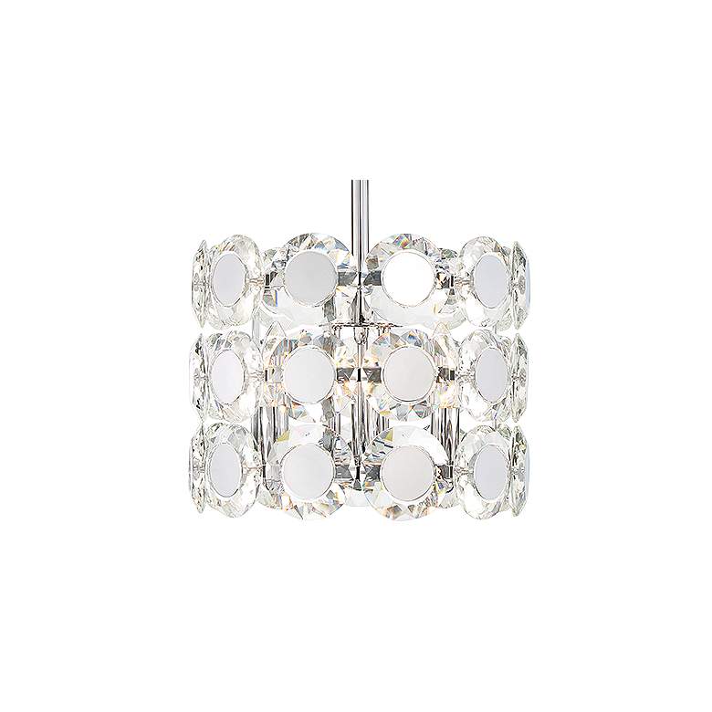 Image 2 Perrene 12" Wide Chrome Crystal 3-Light Mini Chandelier more views