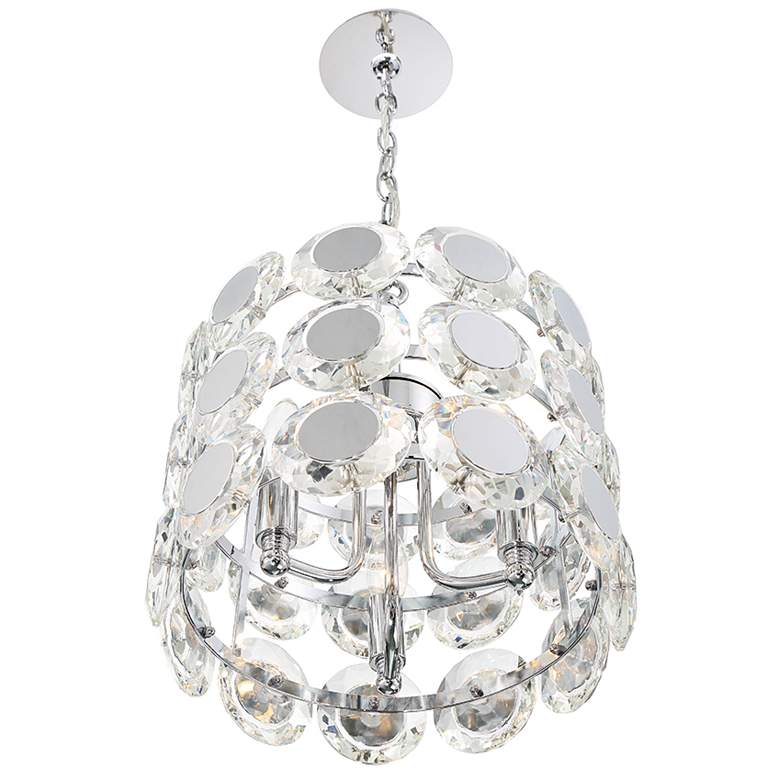 Image 3 Perrene 12" Wide Chrome Crystal 3-Light Mini Chandelier more views