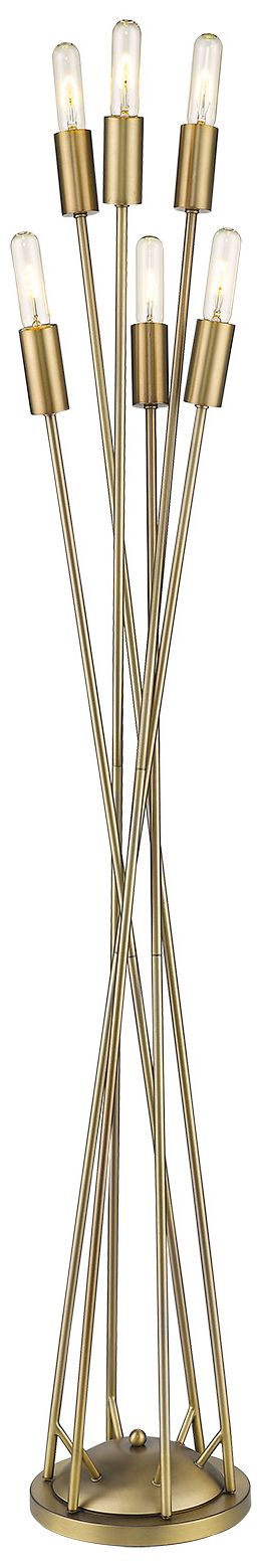 Image 3 Perret 6-Light Aged Brass Floor Lamp more views