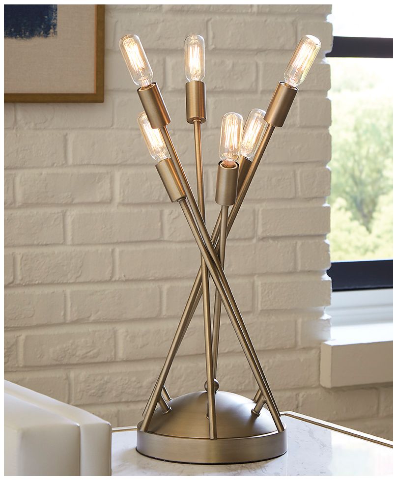 Image 4 Perret 6-Light Aged Brass Table Lamp more views