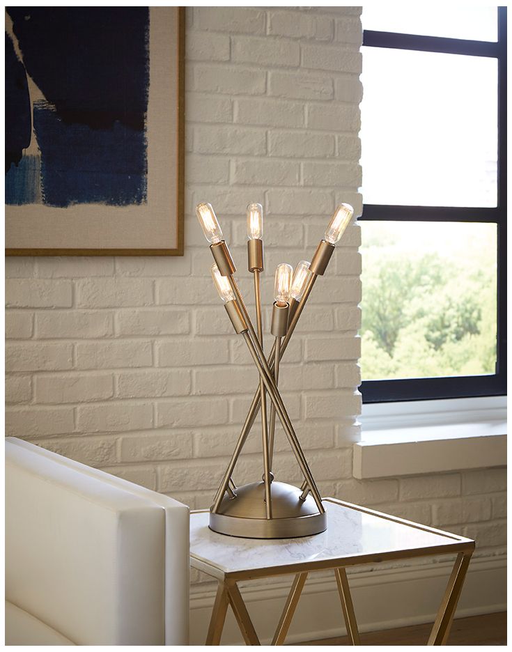 Image 5 Perret 6-Light Aged Brass Table Lamp more views