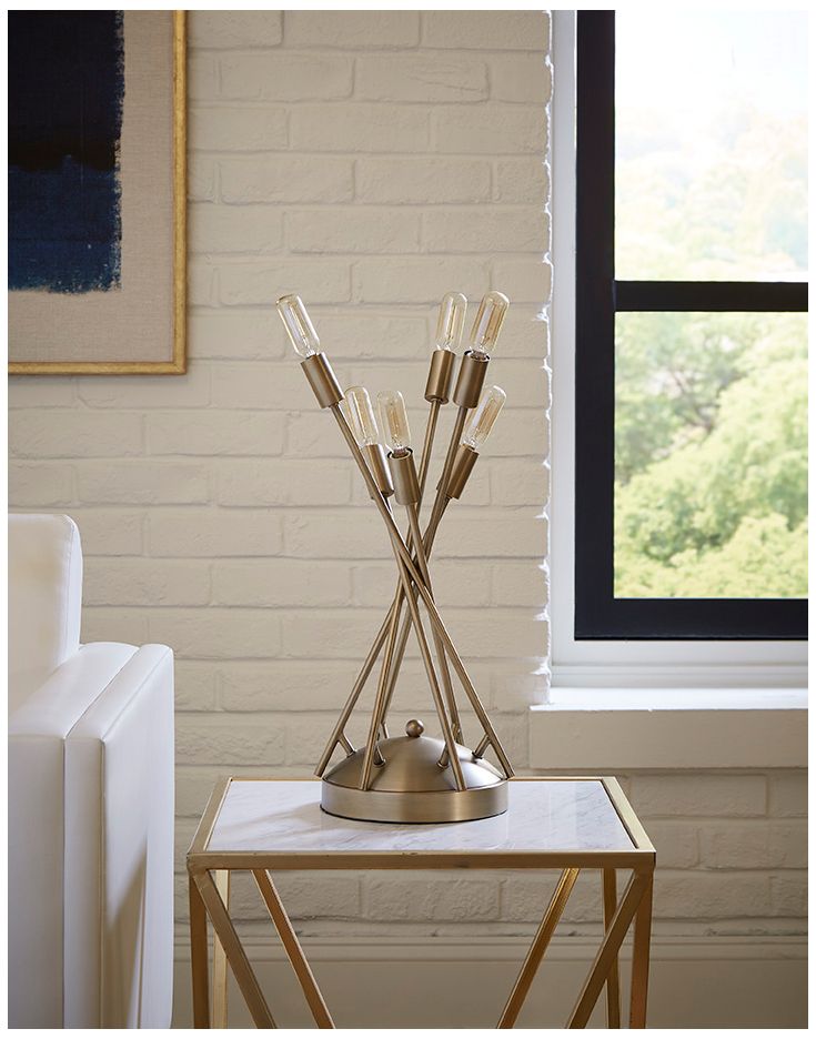 Image 6 Perret 6-Light Aged Brass Table Lamp more views