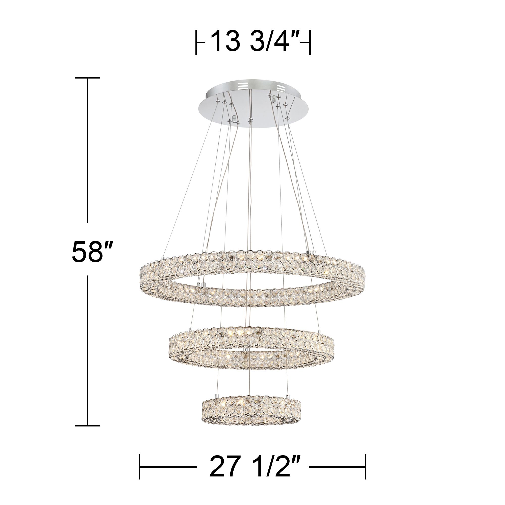 2 ring crystal chandelier